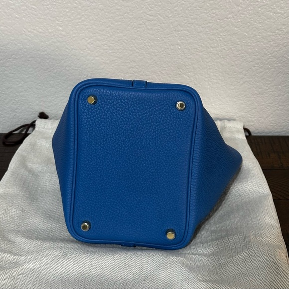 HERMES Picotin 18 Taurillon Clemence Gold Hardware Stamp Y 2021 Color Mykonos - Picture 5 of 10